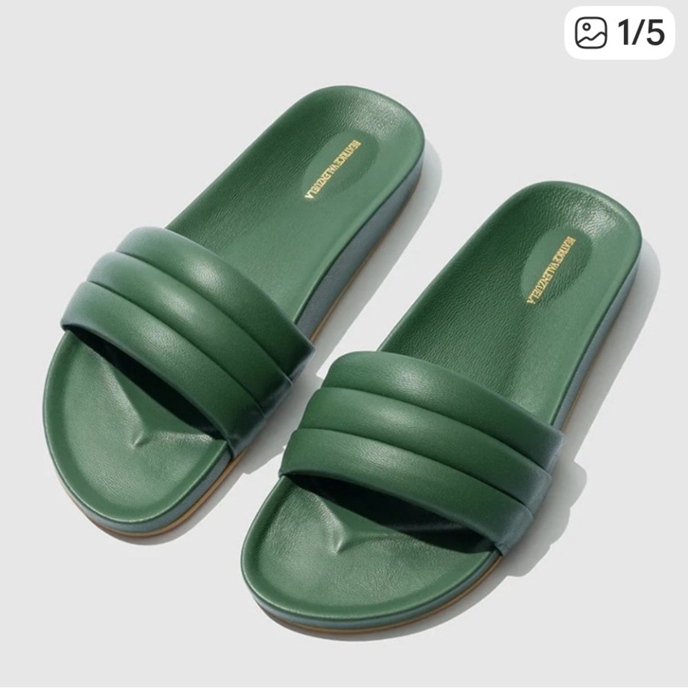 Beatrice Valenzuela Monocolor Sandalia Slides Sandals US Size 9 Emerald